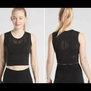Athleta Ujjayi crop tank black new XS